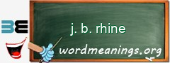 WordMeaning blackboard for j. b. rhine